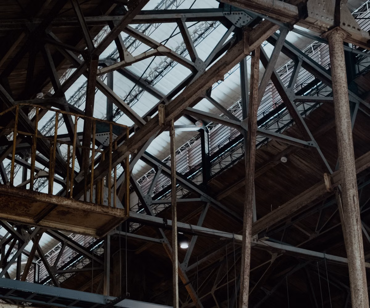 Steel frame under construction