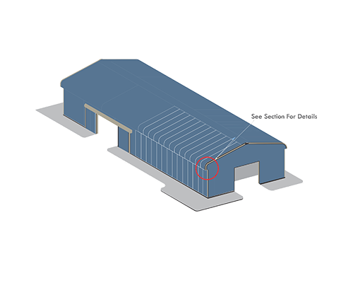 Curved eave premium detail with a closed underside