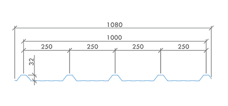 Hi-Rib sheet profile drawing